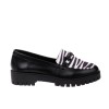 Chunky loafer με pony skin στο πάνω μέρος 185.817-L ΜΑΥΡΟ/ZEBRA