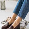 Loafers με τακούνι και matte υφή 396.D2731-L ΜΠΟΡΝΤΩ