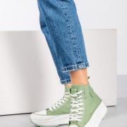 Refresh πάνινα sneakers με ιδιαίτερη σόλα 395.170846-F ΠΡΑΣΙΝΟ