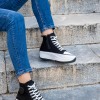 Refresh πάνινα sneakers με ιδιαίτερη σόλα 395.170846-F ΜΑΥΡΟ