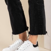 Casual δίσολα tennis sneakers 431.LY542-L ΑΣΠΡΟ/ΜΑΥΡΟ