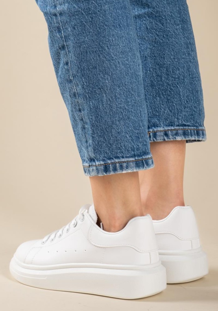 Casual δίσολα tennis sneakers 431.LY542-L ΑΣΠΡΟ