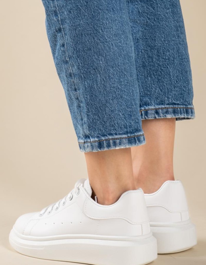 Casual δίσολα tennis sneakers 431.LY542-L ΑΣΠΡΟ