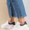 Casual δίσολα tennis sneakers 431.LY542-L ΑΣΠΡΟ/ΖΕΒΡΑ