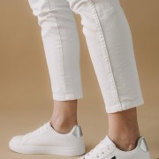 Tennis sneakers με διακοσμητικό στο πλάι 330.C891-L ΑΣΠΡΟ/ΜΑΥΡΟ