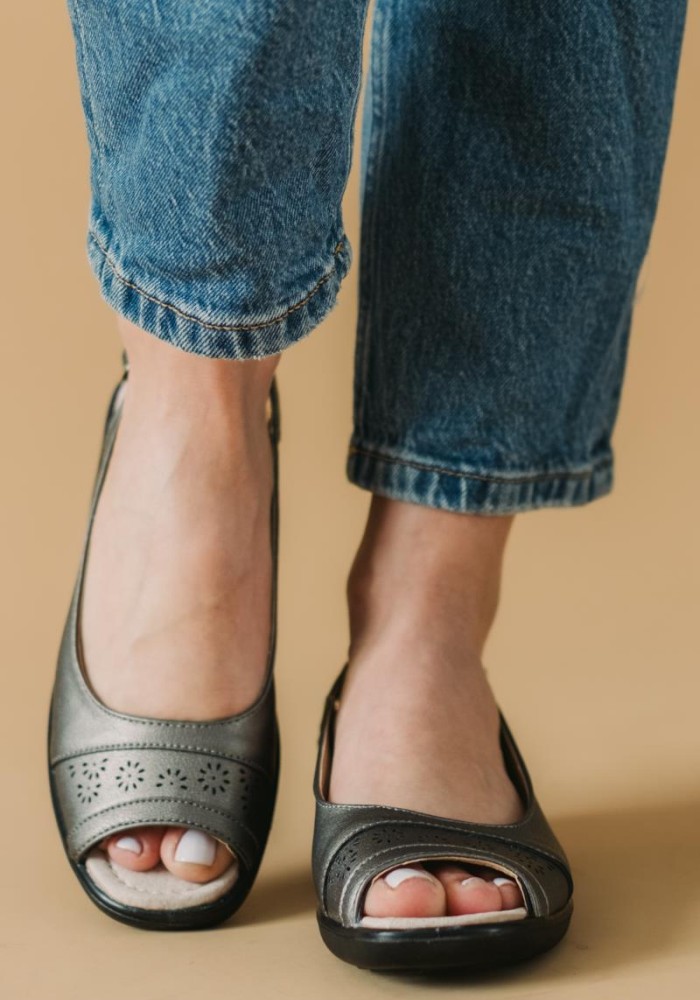 Comfort peep-toe πέδιλα 221.RENATA-180-L PEWTER