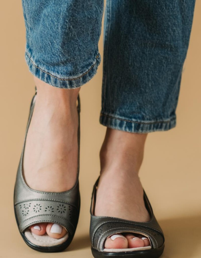 Comfort peep-toe πέδιλα 221.RENATA-180-L PEWTER