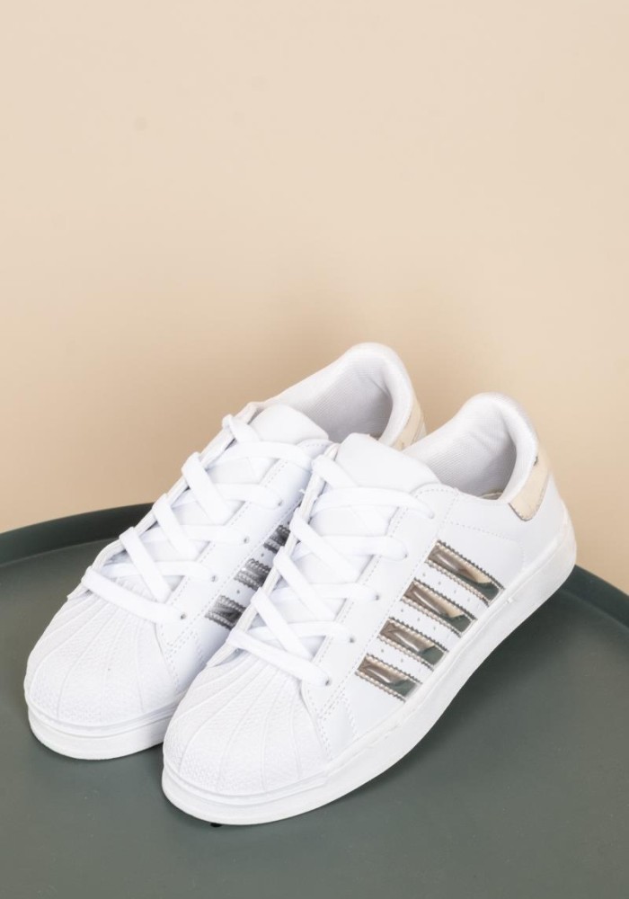 Basic tennis sneaker 396.LF108A-L ΑΣΠΡΟ/ΑΣΗΜΙ