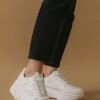 Chunky sneakers σε συνδυασμό υλικών 330.JR106-L ΑΣΠΡΟ