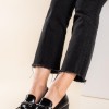 Heeled loafers με διακοσμητική αλυσίδα 431.JSZ93-L ΜΑΥΡΟ