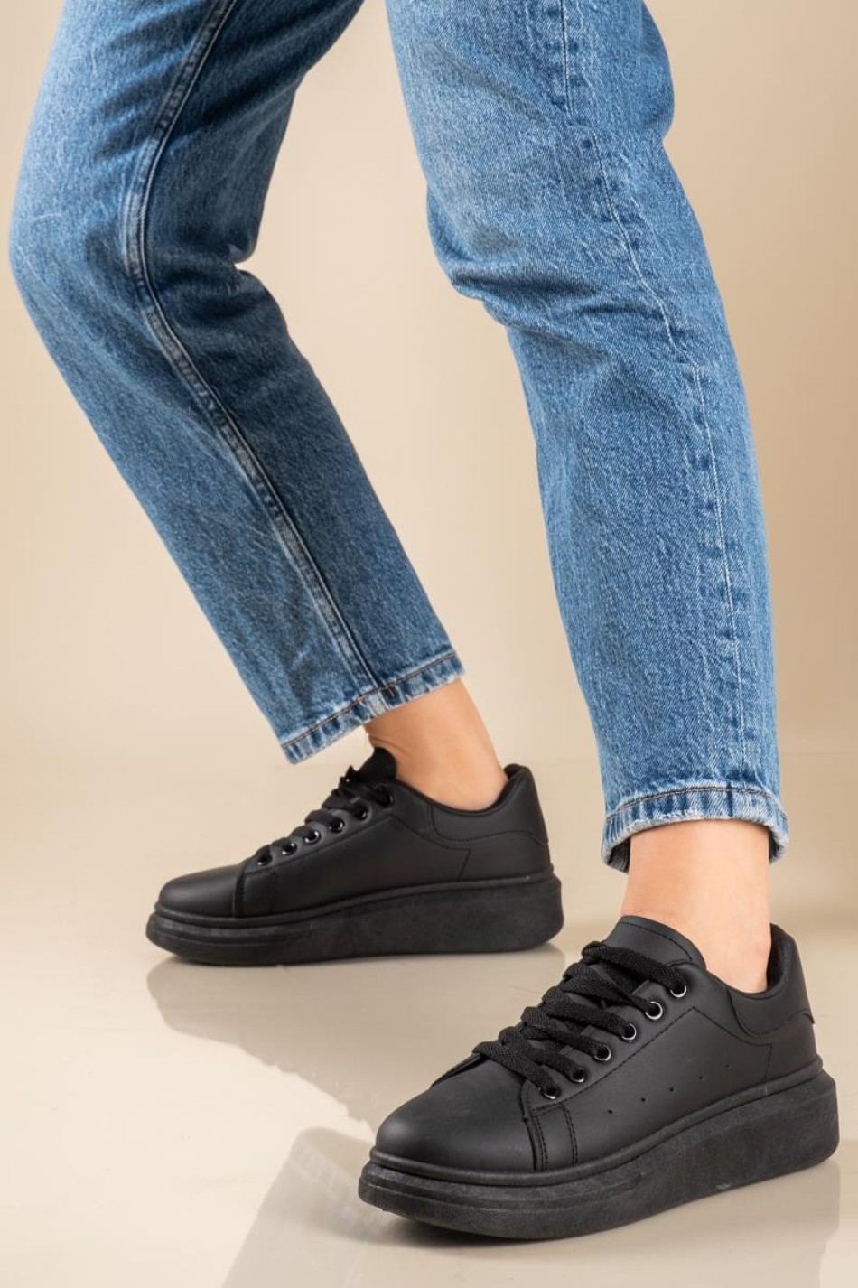 Casual δίσολα tennis sneakers 431.LY542-L ΜΑΥΡΟ