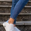 Tennis sneakers με κρακελέ μοτίβο 306.TF187-L ΑΣΠΡΟ