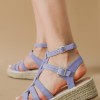 Suede flatforms με λουράκια τύπου gladiator 431.OM6625-L ΜΩΒ