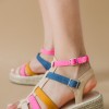 Suede flatforms με λουράκια τύπου gladiator 431.OM6625-L MULTI