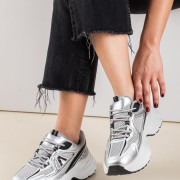 Chunky sneakers με μεταλλιζέ λεπτομέρειες 330.SF03-L ΑΣΗΜΙ