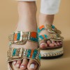 Boho style fussbett flatforms με δυο φάσες 330.TZ696-F ΜΠΕΖ