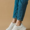 Chunky sneakers σε συνδυασμό υλικών 330.LY671-L ΑΣΠΡΟ