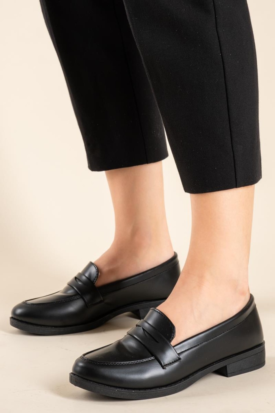 Flat basic loafers 431.XY708-L ΜΑΥΡΟ