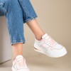 Casual sneakers σε συνδυασμό χρωμάτων 330.OX2337-L ΑΣΠΡΟ/ΡΟΖ