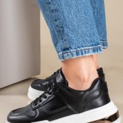 Casual sneakers σε συνδυασμό χρωμάτων 330.OX2337-L ΜΑΥΡΟ