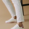 Tennis sneakers με glitter γύρω από την σόλα 330.D7984-L ΑΣΠΡΟ/ΡΟΖ