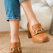 CARMELA Loafers δερμάτινα με μεταλλική αγκράφα 395.161235-L ΤΑΜΠΑ