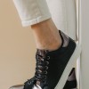 Tennis sneakers με mirror effect 330.BK09-L ΜΑΥΡΟ/ΑΣΠΡΟ