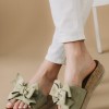 Suede flatforms με φιόγκο 424.568-2-C ΠΡΑΣΙΝΟ