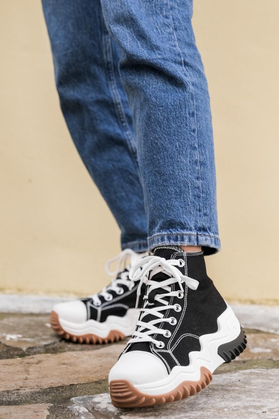 Δίπατο υφασμάτινο sneaker μποτάκι 330.LY480-F ΜΑΥΡΟ