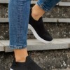 Slip-on υφασμάτινα sneakers 330.LY387-F ΜΑΥΡΟ/ΑΣΠΡΟ