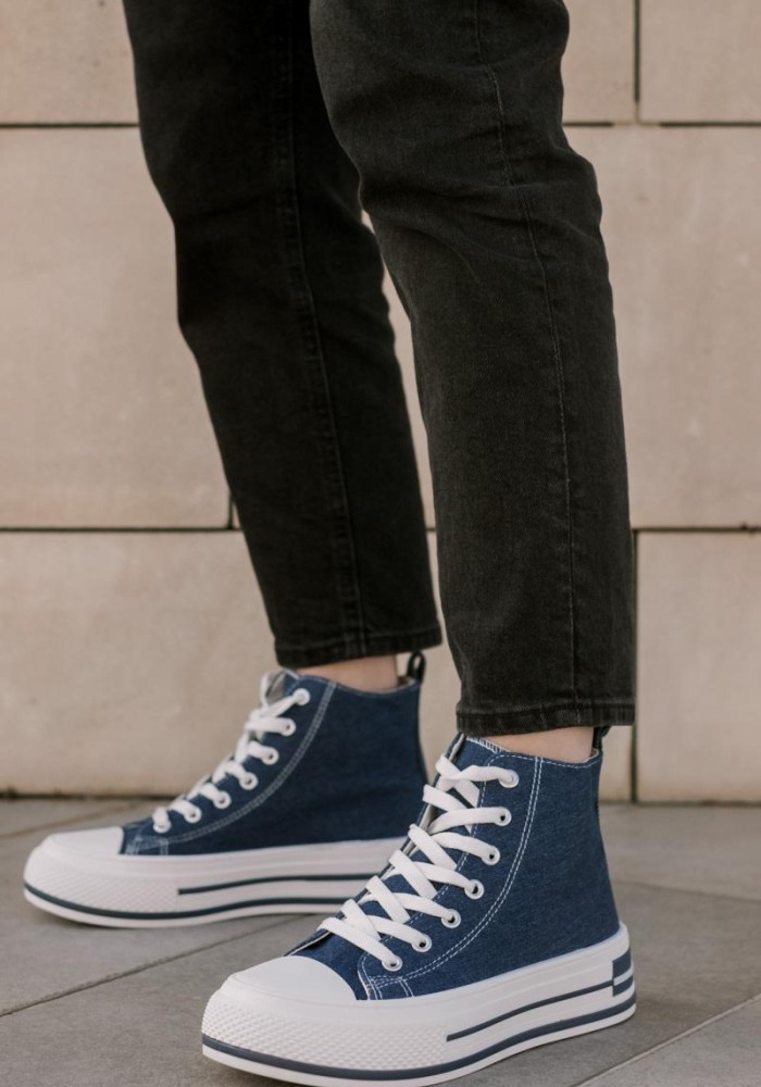 Δίσολα πάνινα sneakers μποτάκια 330.LY621-F JEAN