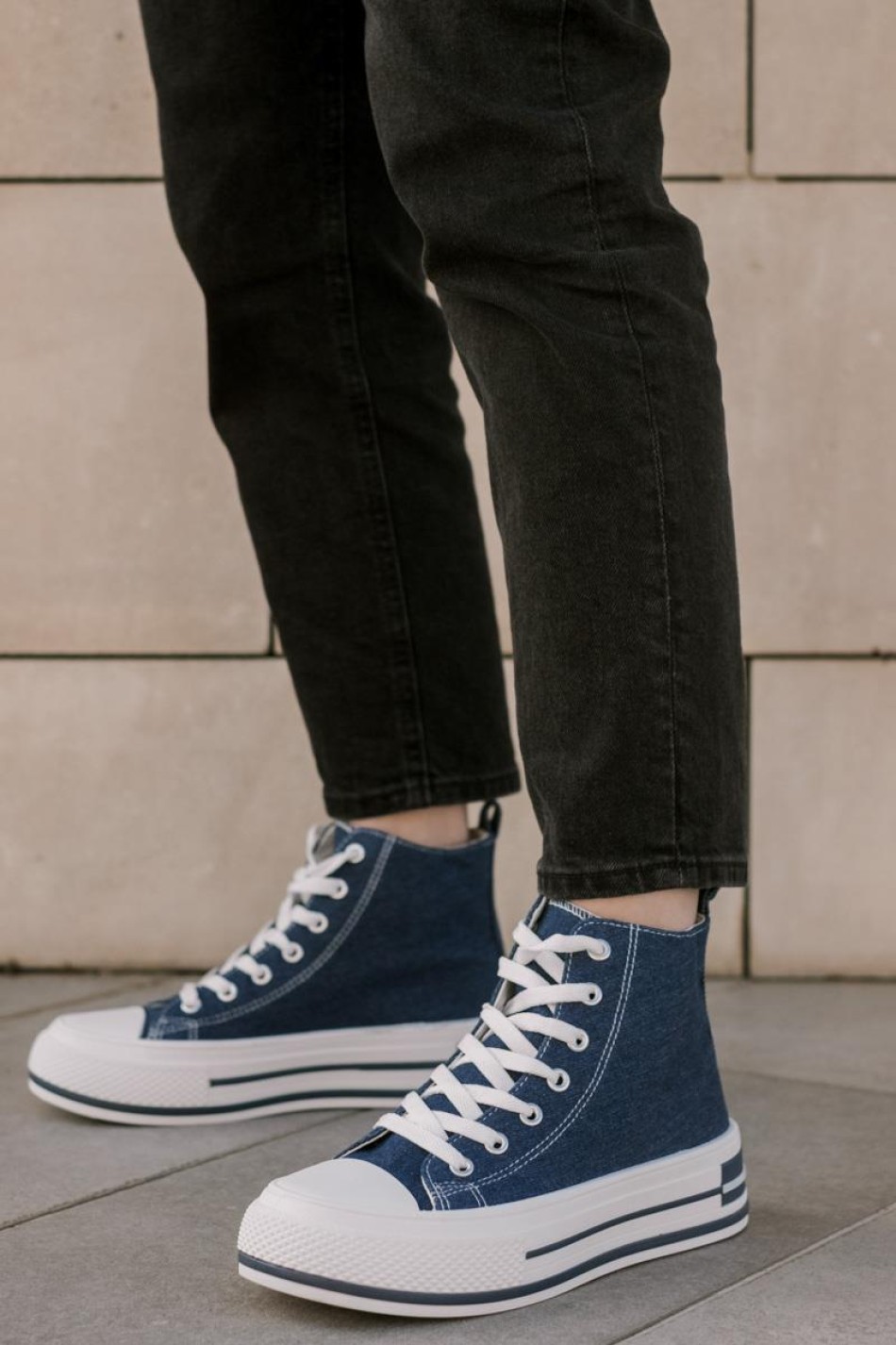 Δίσολα πάνινα sneakers μποτάκια 330.LY621-F JEAN