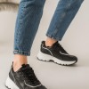 Chunky sneakers με εξωτερικές ραφές 330.C606-L ΜΑΥΡΟ/ΑΣΠΡΟ