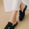 Flat mules με διακοσμητικό ζωνάκι 416.G1727-C ΜΑΥΡΟ