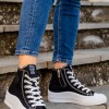 Refresh πάνινα sneakers με διπλή σόλα 395.170676-F ΜΑΥΡΟ