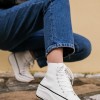 Δίπατα υφασμάτινα sneaker μποτάκι 330.LY549-F ΑΣΠΡΟ