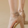 Βραδινό πέδιλο με glitter 416.LL1202-L CHAMPAGNE