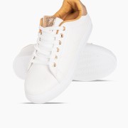 Basic tennis sneakers 364.DML377-L ΑΣΠΡΟ/CHAMPAGNE