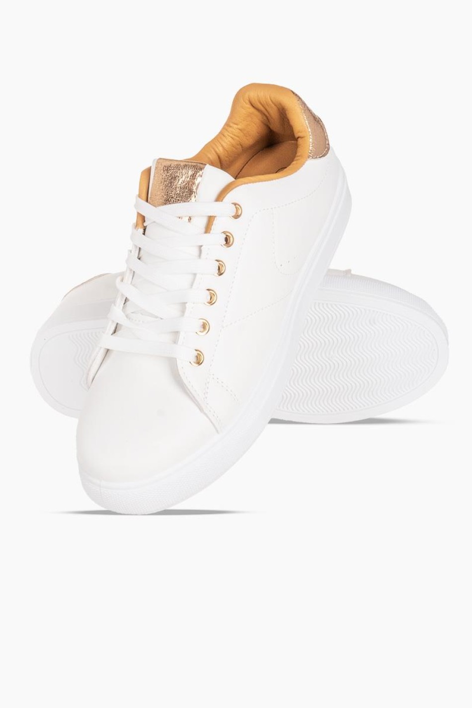 Basic tennis sneakers 364.DML377-L ΑΣΠΡΟ/CHAMPAGNE