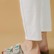 Boho style fussbett flatforms με δυο φάσες 330.TZ693-F ΑΣΠΡΟ