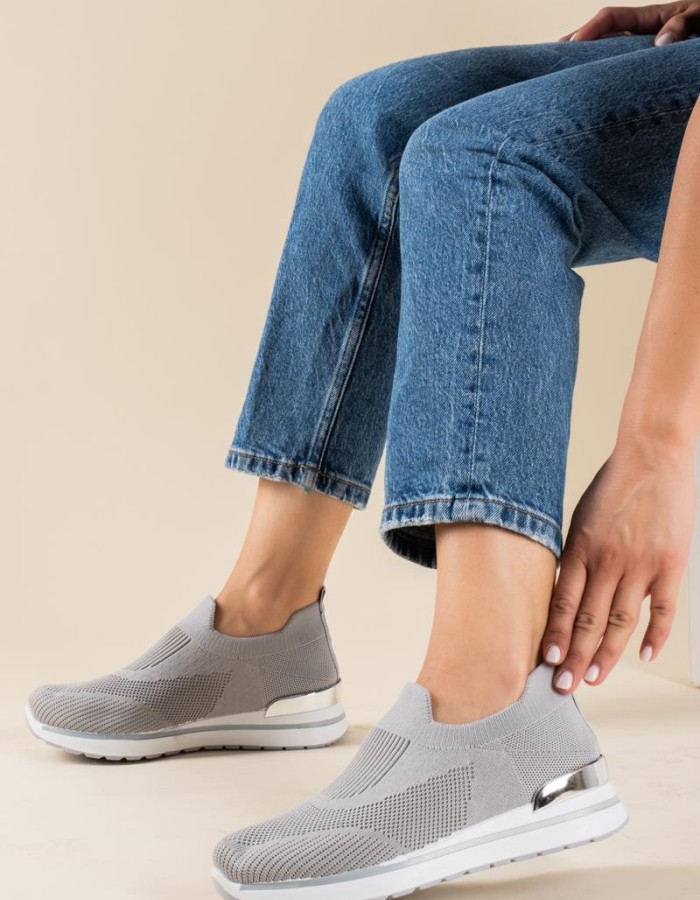 Slip-on sneakers τύπου κάλτσα 431.LY605-F ΓΚΡΙ