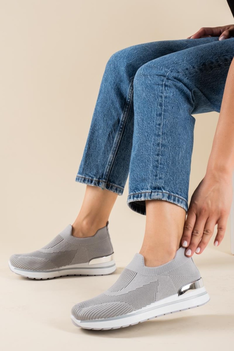 Slip-on sneakers τύπου κάλτσα 431.LY605-F ΓΚΡΙ