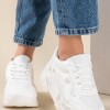 Chunky sneakers σε συνδυασμό υλικών 431.JR110-L ΑΣΠΡΟ