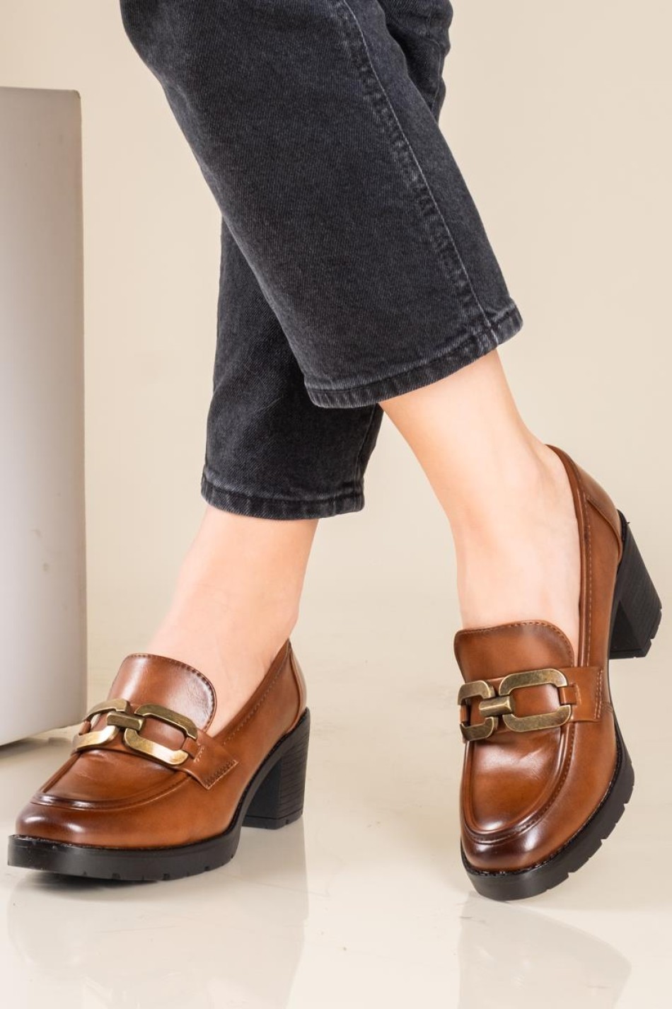 B-SOFT block-heeled loafers 405.2317-11-L ΚΑΦΕ