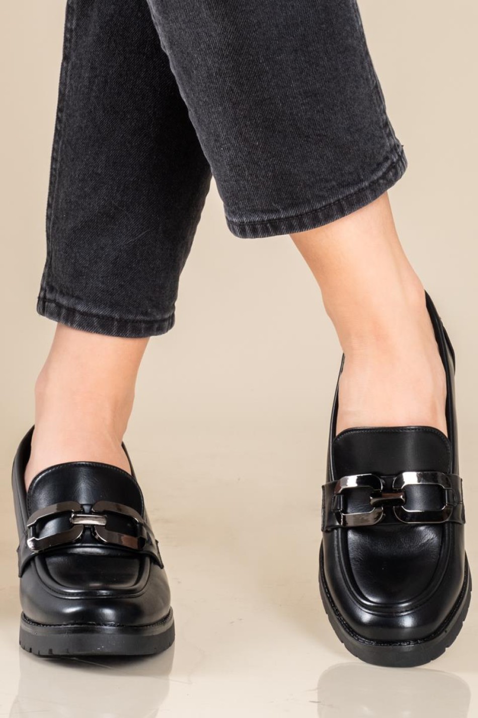 B-SOFT block-heeled loafers 405.2317-11-L ΜΑΥΡΟ