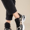 Chunky sneakers σε συνδυασμό υλικών 431.LY697-L ΜΑΥΡΟ