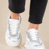 Chunky sneakers σε συνδυασμό υλικών 431.LY697-L ΑΣΠΡΟ