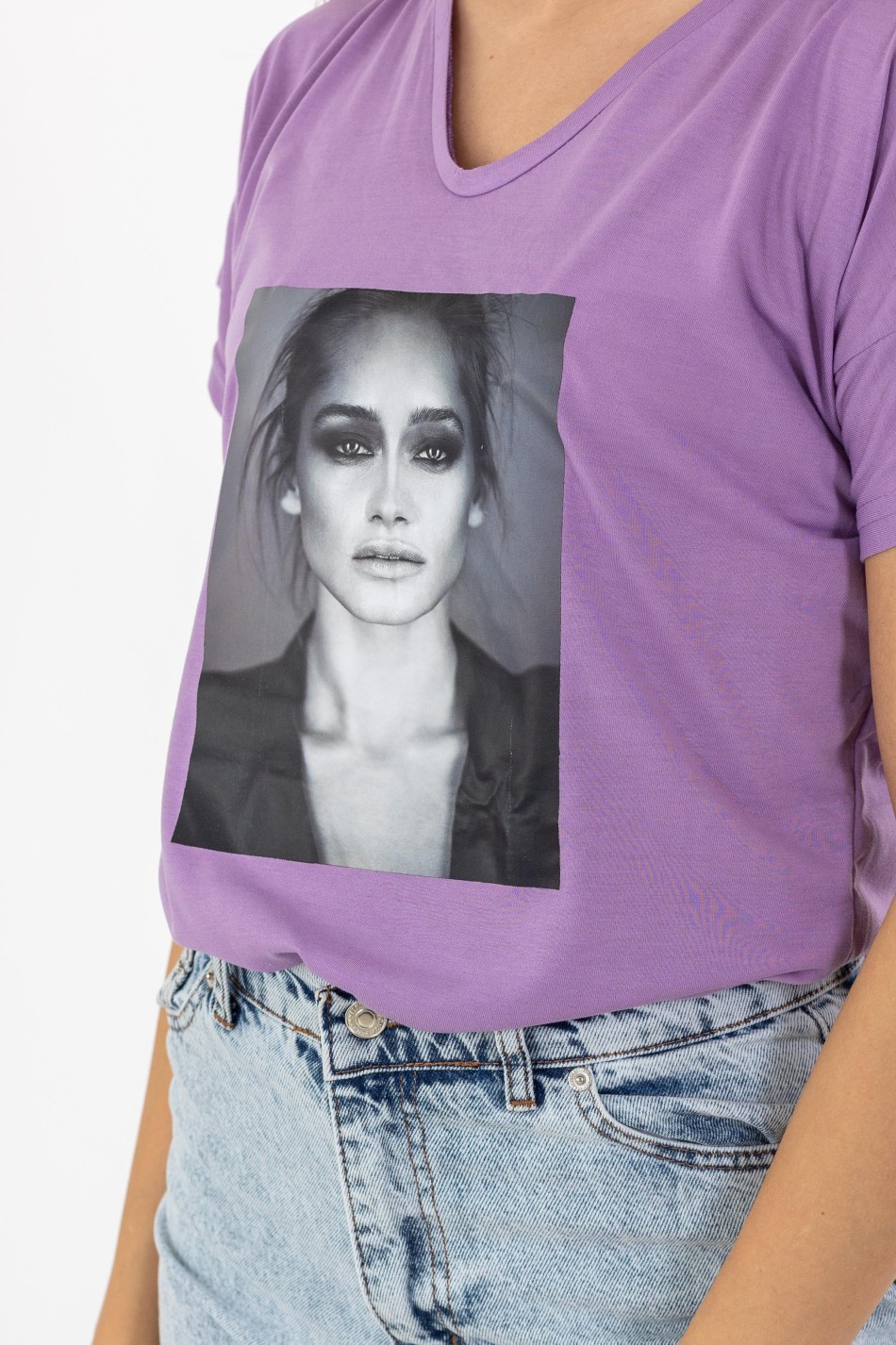 T-Shirt με Στάμπα 402.JLO-TSH ΛΙΛΑ