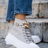 Υφασμάτινο μποτάκι sneaker με αλυσίδα 330.JR2126-L ΓΚΡΙ