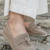 Flat suede loafers με διακοσμητικό 415.122-C ΠΟΥΡΟ